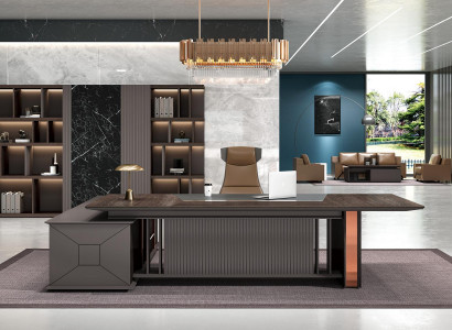 Eckschreibtisch Büro Einrichtung Chef Zimmer Möbel Design Schreibtische